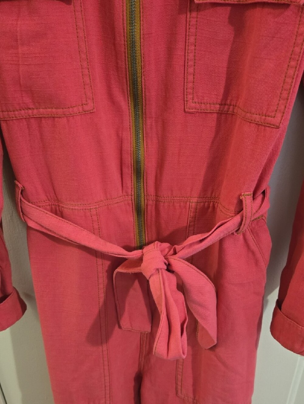 One Teaspoon Paradise Utility Jumpsuit Pink Slouchy Oversized Relaxed Fit S - Picture 4 of 10